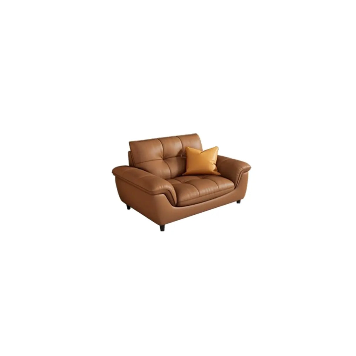 Modern Brown Tear Resistant Full Grain Cow Leather Sofa Image - 2