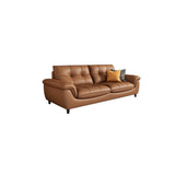 Modern Brown Tear Resistant Full Grain Cow Leather Sofa Image - 3