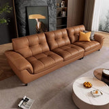 Modern Brown Tear Resistant Full Grain Cow Leather Sofa Image - 8