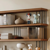 Modern Brown Wooden Shelf Brown Large Storage Bookshelf Image - 10