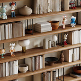 Modern Brown Wooden Shelf Brown Large Storage Bookshelf Image - 12