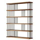 Modern Brown Wooden Shelf Brown Large Storage Bookshelf Image - 13