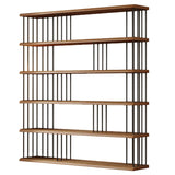 Modern Brown Wooden Shelf Brown Large Storage Bookshelf Image - 15