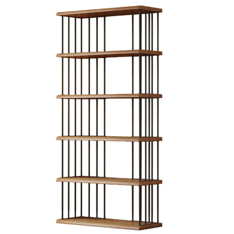 Modern Brown Wooden Shelf Brown Large Storage Bookshelf Image - 2