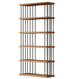 Modern Brown Wooden Shelf Brown Large Storage Bookshelf Image - 2