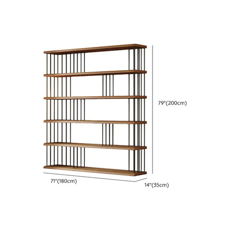 Modern Brown Wooden Shelf Brown Large Storage Bookshelf Image - 22