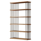 Modern Brown Wooden Shelf Brown Large Storage Bookshelf Image - 3