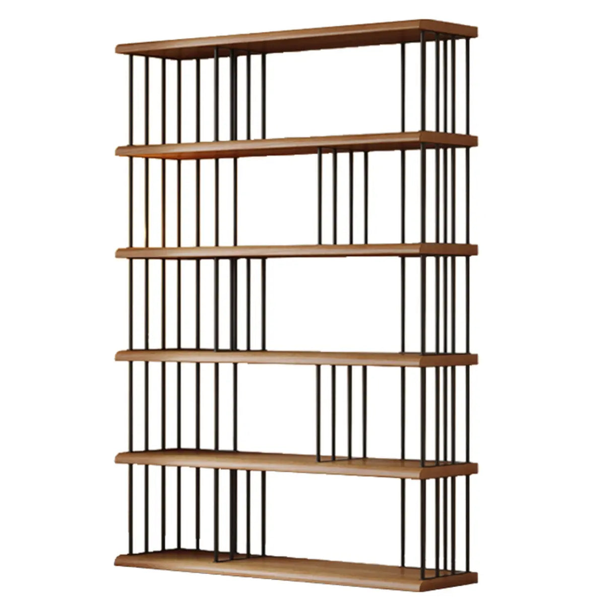 Modern Brown Wooden Shelf Brown Large Storage Bookshelf Image - 7