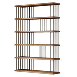 Modern Brown Wooden Shelf Brown Large Storage Bookshelf Image - 7