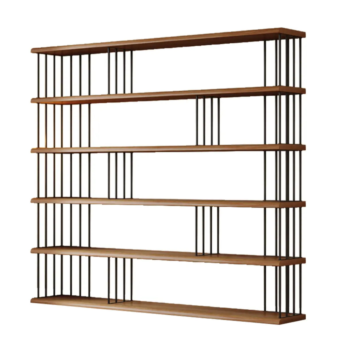Modern Brown Wooden Shelf Brown Large Storage Bookshelf Image - 9