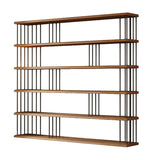 Modern Brown Wooden Shelf Brown Large Storage Bookshelf Image - 9