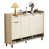 Modern Cabinet Wood Hallway Beige Large Shoe Storage Unit Image - 6