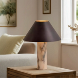 Modern Calacatta Marble LED Cone Shade Table Lamp For Bedroom Image - 2