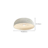 Contemporary White Carving Dome Flush Mount Light #size