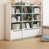 Modern Casual Closed Back Wood Storage Wide Bookcase Image - 15