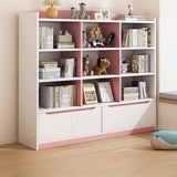 Modern Casual Closed Back Wood Storage Wide Bookcase Image - 20