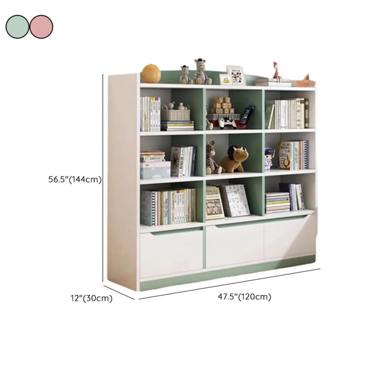Modern Casual Closed Back Wood Storage Wide Bookcase Image - 29