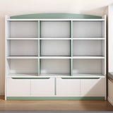 Modern Casual Closed Back Wood Storage Wide Bookcase Image - 3