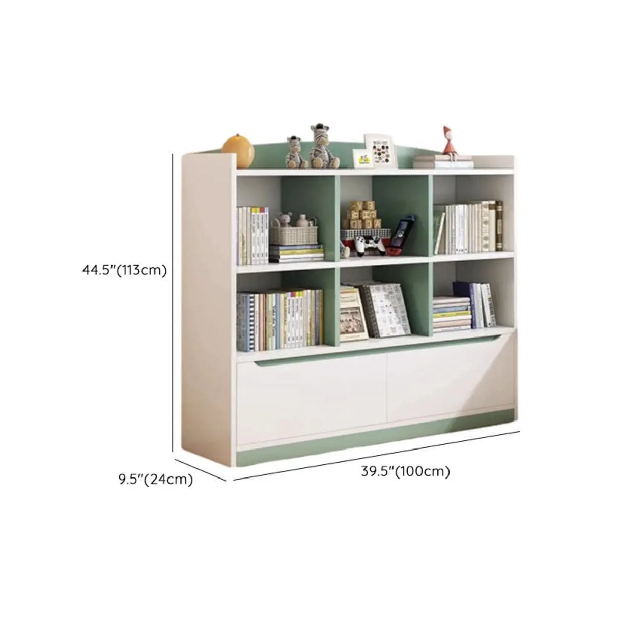 Modern Casual Closed Back Wood Storage Wide Bookcase Image - 30