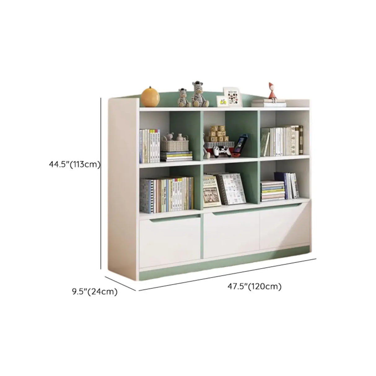 Modern Casual Closed Back Wood Storage Wide Bookcase Image - 31