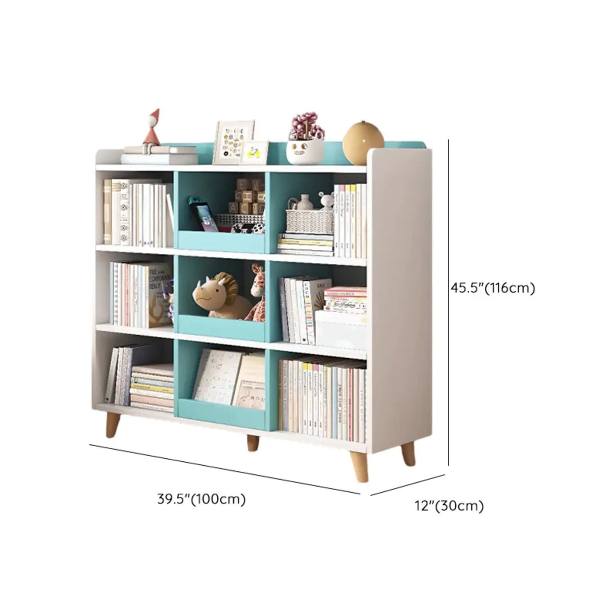Modern Casual Closed Back Wood Storage Wide Bookcase Image - 34