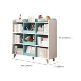 Modern Casual Closed Back Wood Storage Wide Bookcase Image - 34