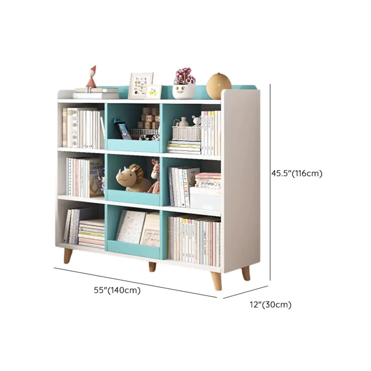 Modern Casual Closed Back Wood Storage Wide Bookcase Image - 36
