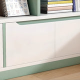Modern Casual Closed Back Wood Storage Wide Bookcase Image - 4