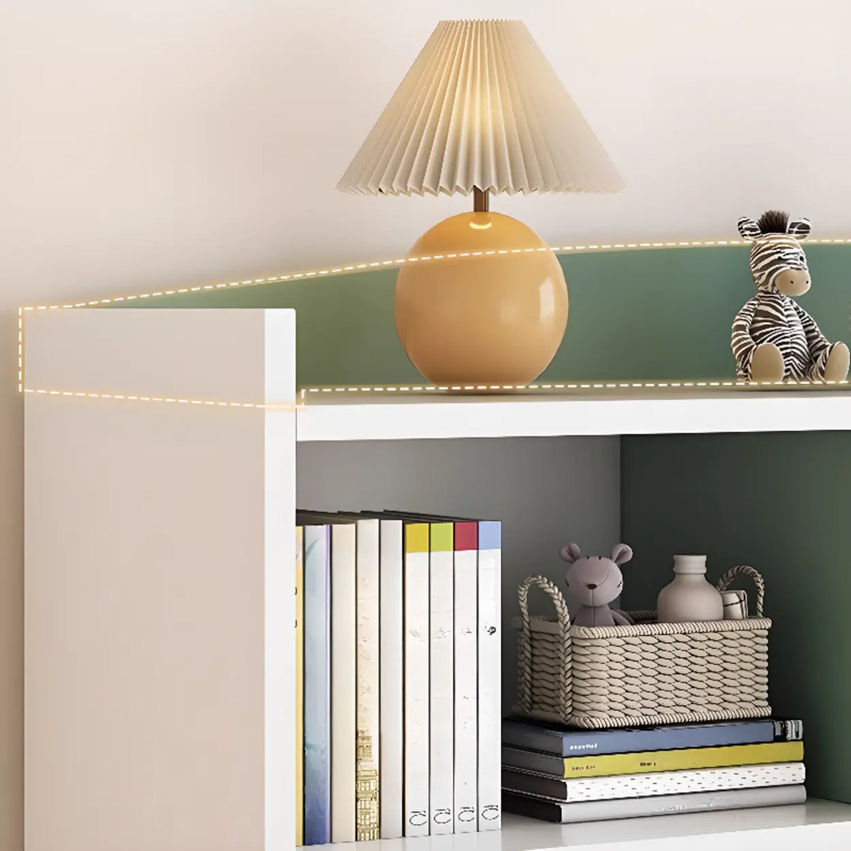 Modern Casual Closed Back Wood Storage Wide Bookcase Image - 8