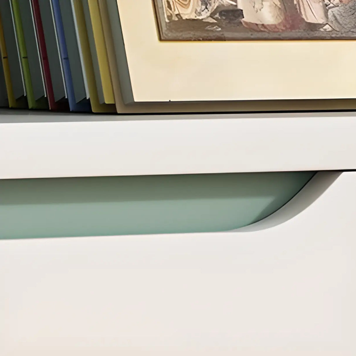 Modern Casual Closed Back Wood Storage Wide Bookcase Image - 9