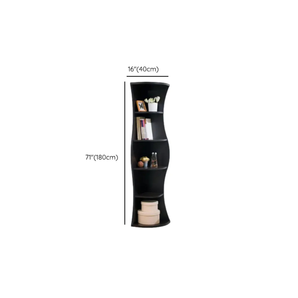 Modern Causal Open Shelves Wood Corner Ladder Bookcase Image - 17