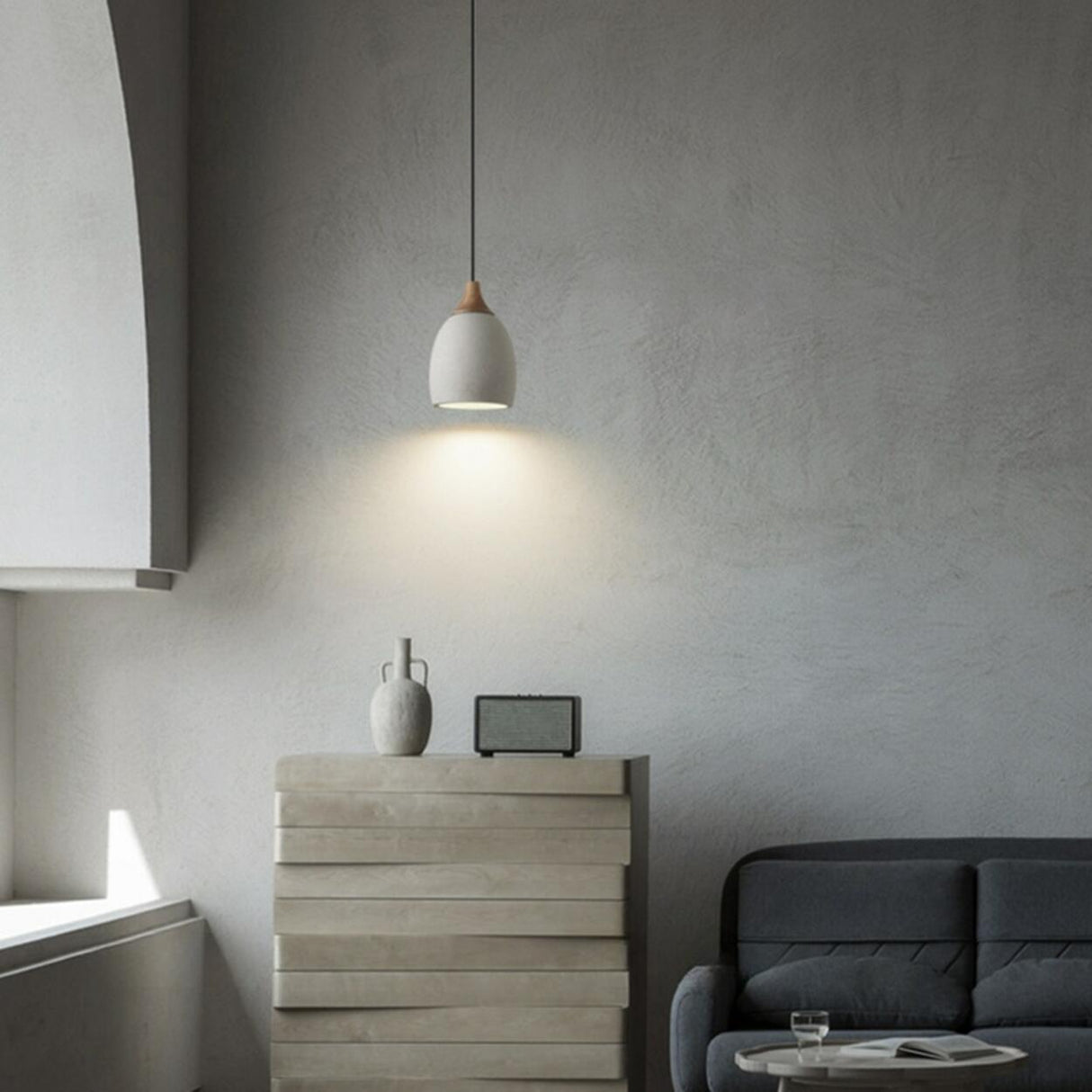 Modern Ceramics Dome  Pendant Light Adjustable Length Image - 18