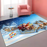 Modern Christmas Santa Claus Polyester Area Rug Image - 1