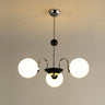 Modern Chrome Globe Pendant Chandelier - 4 Bulbs Image - 11