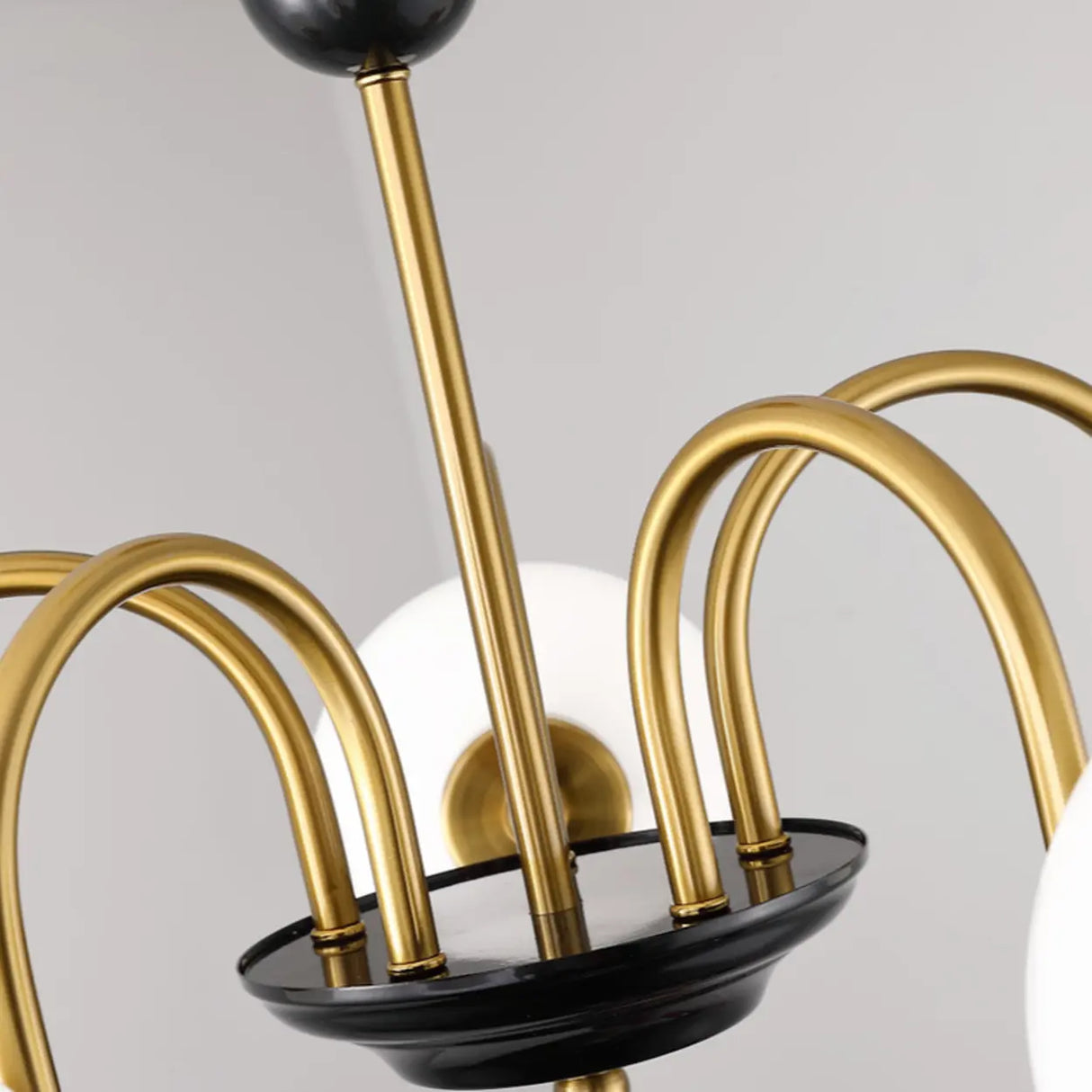 Modern Chrome Globe Pendant Chandelier - 4 Bulbs Image - 20