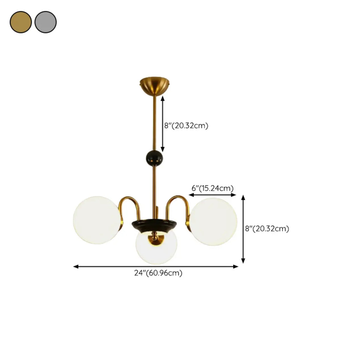 Modern Chrome Globe Pendant Chandelier - 4 Bulbs 
