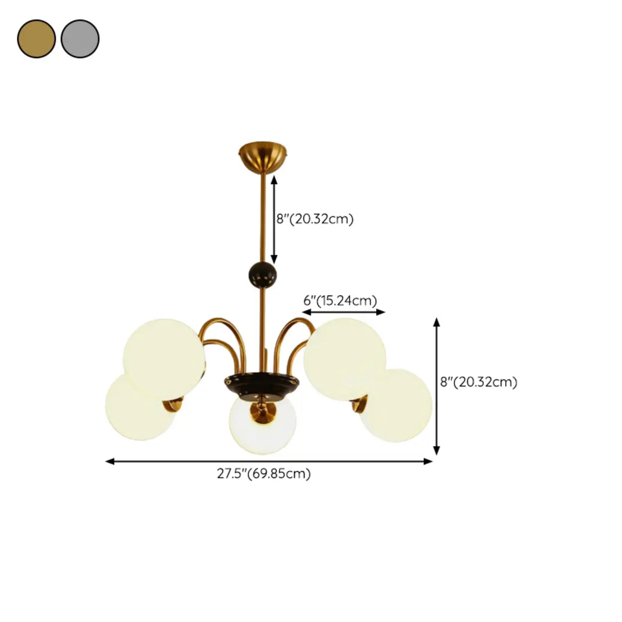 Modern Chrome Globe Pendant Chandelier - 4 Bulbs Image - 23