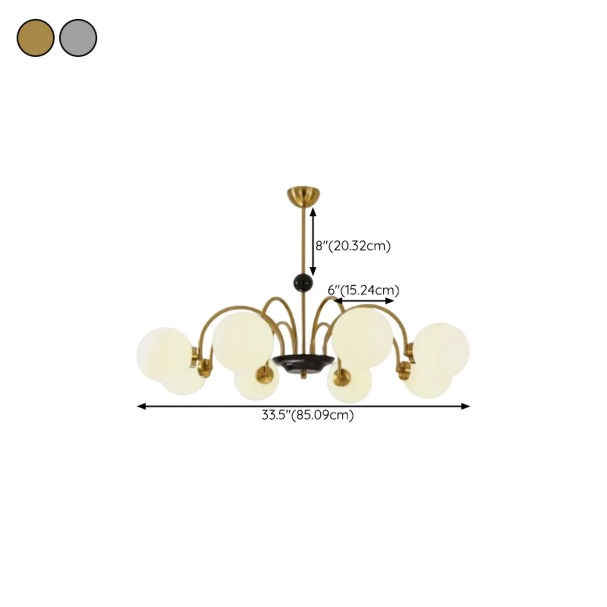 Modern Chrome Globe Pendant Chandelier - 4 Bulbs Image - 25