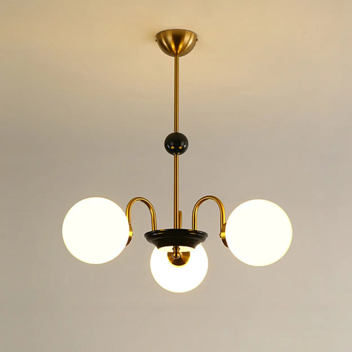 Modern Chrome Globe Pendant Chandelier - 4 Bulbs Image - 6