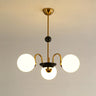 Modern Chrome Globe Pendant Chandelier - 4 Bulbs Image - 6