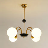 Modern Chrome Globe Pendant Chandelier - 4 Bulbs Image - 7