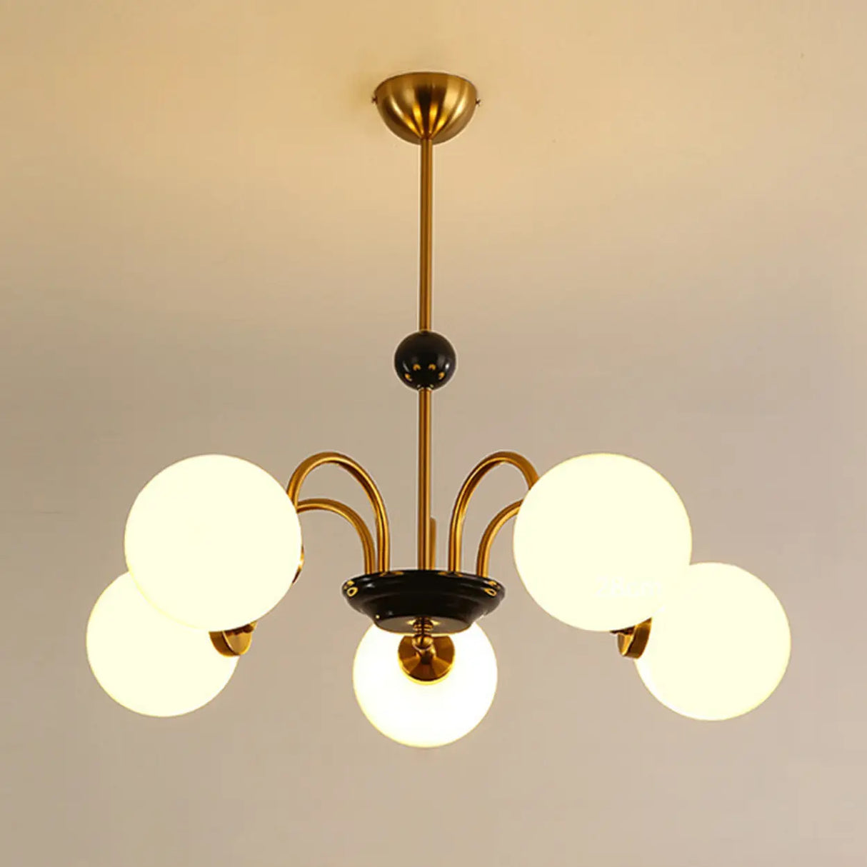 Modern Chrome Globe Pendant Chandelier - 4 Bulbs Image - 8