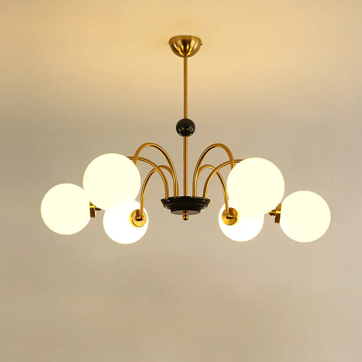 Modern Chrome Globe Pendant Chandelier - 4 Bulbs Image - 9