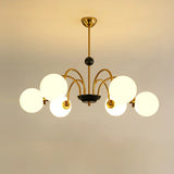 Modern Chrome Globe Pendant Chandelier - 4 Bulbs Image - 9