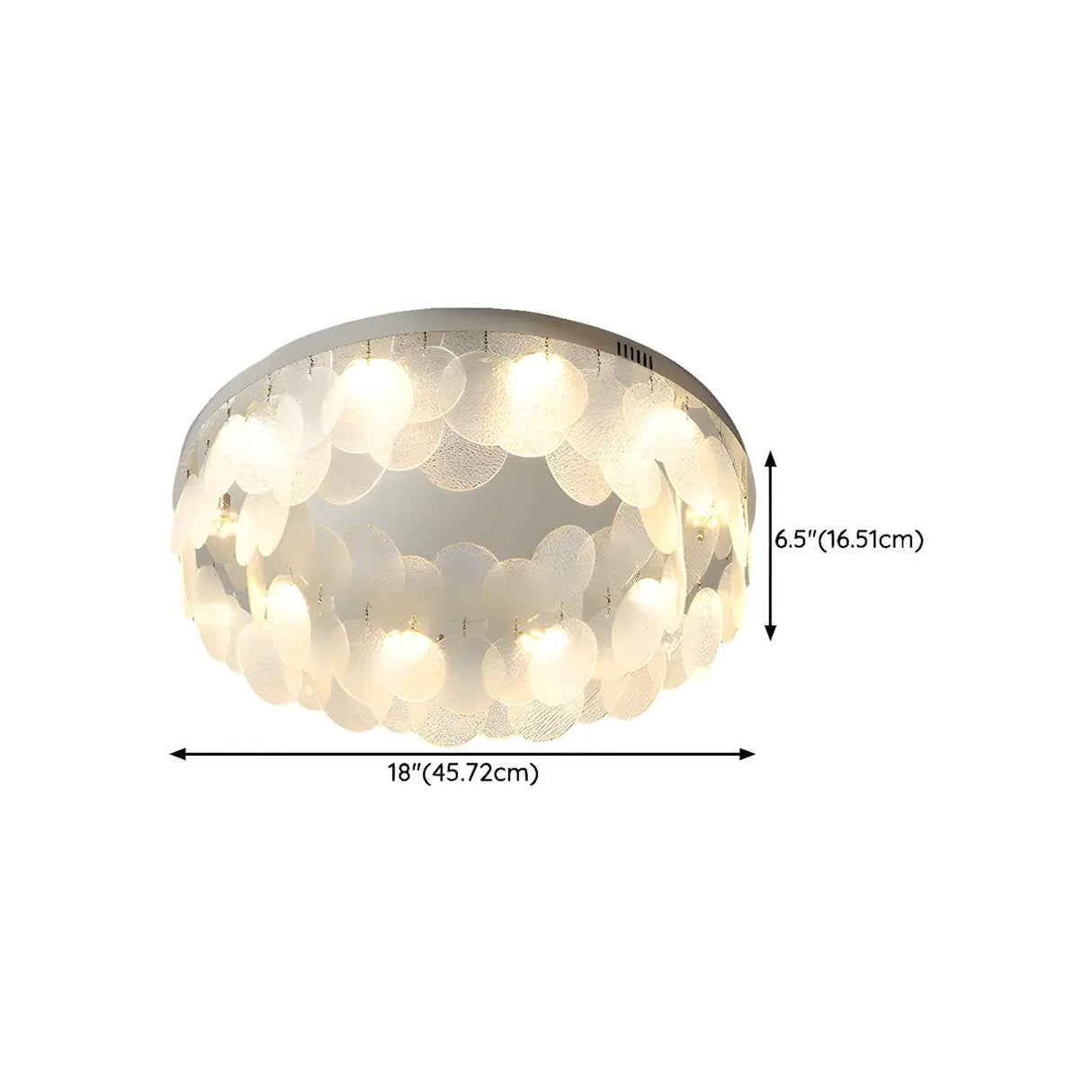 Modern Chrome Round Flakes Flush Mount Lamp Living Room 