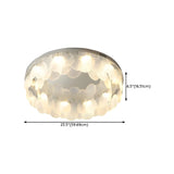 Modern Chrome Round Flakes Flush Mount Lamp Living Room Image - 19