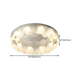 Modern Chrome Round Flakes Flush Mount Lamp Living Room Image - 20