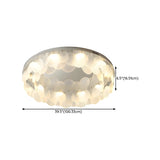 Modern Chrome Round Flakes Flush Mount Lamp Living Room Image - 21