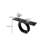 Modern Circular Iron Base Sintered Stone Console Table #size