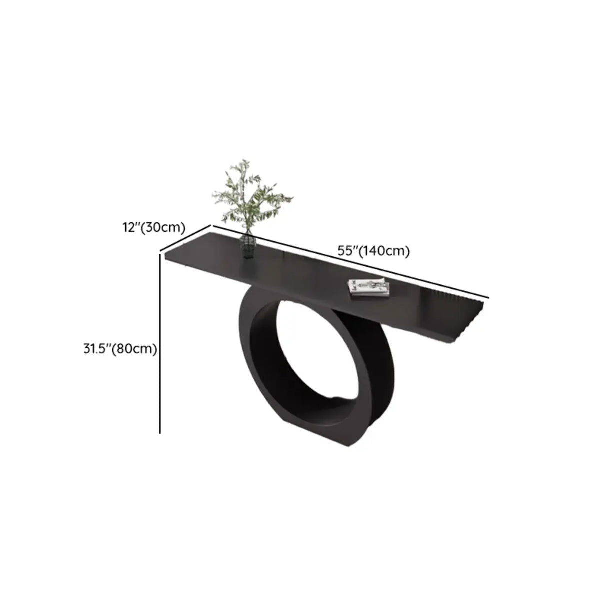 Modern Circular Iron Base Sintered Stone Console Table Image - 13